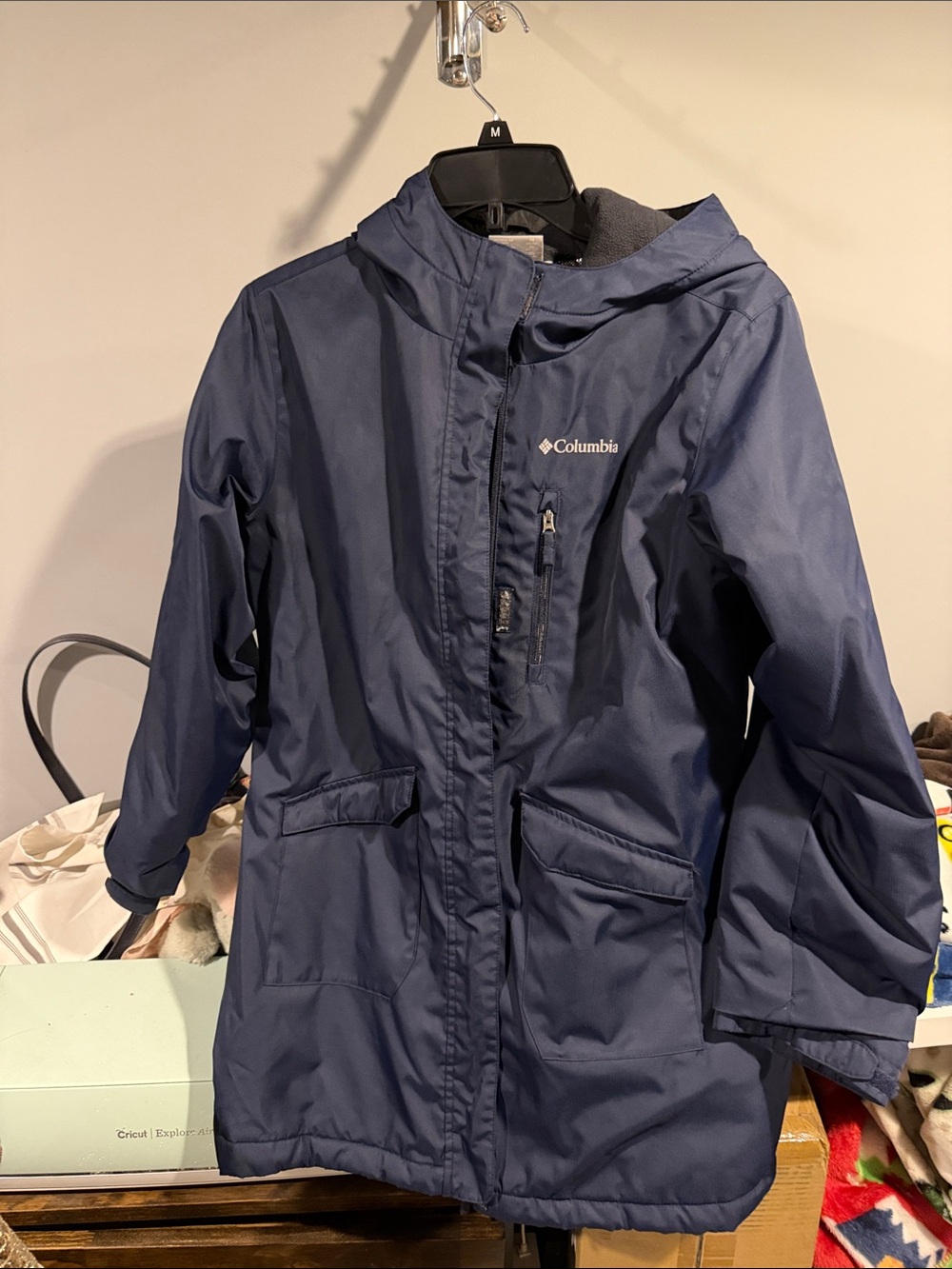 Columbia Navy Kids Waterproof Hooded Jacket